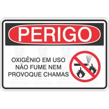 Oxigênio em uso, não fume nem provoque chamas